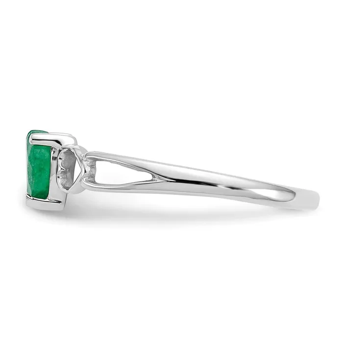 WB Choice Jewelry Rings 10k White Gold Polished Geniune Emerald Birthstone RingWBC10XBR170 WB Choice Jewelry Rings 10k White Gold Polished Geniune Emerald Birthstone RingWBC10XBR170