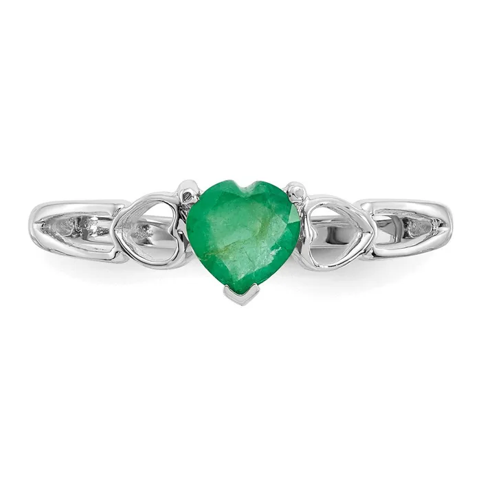WB Choice Jewelry Rings 10k White Gold Polished Geniune Emerald Birthstone RingWBC10XBR170 WB Choice Jewelry Rings 10k White Gold Polished Geniune Emerald Birthstone RingWBC10XBR170