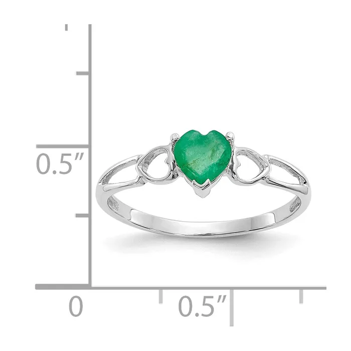 WB Choice Jewelry Rings 10k White Gold Polished Geniune Emerald Birthstone RingWBC10XBR170 WB Choice Jewelry Rings 10k White Gold Polished Geniune Emerald Birthstone RingWBC10XBR170