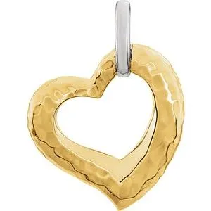 WB Choice Jewelry Rings 14K TwoTone 253x2084 mm Hammered Heart Pendant861141000PSTWBC WB Choice Jewelry Rings 14K TwoTone 253x2084 mm Hammered Heart Pendant861141000PSTWBC