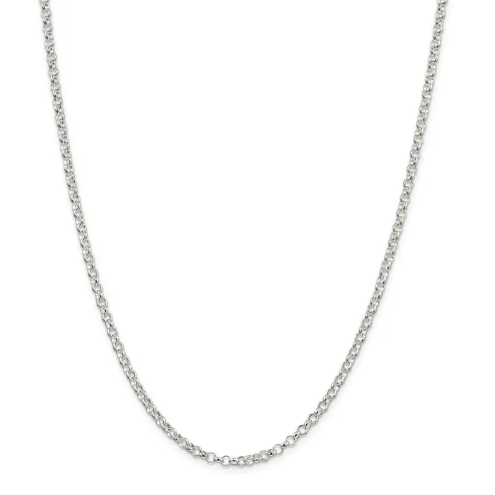 WB Choice Jewelry Rings Sterling Silver 3mm Rolo ChainWBCQFC7442