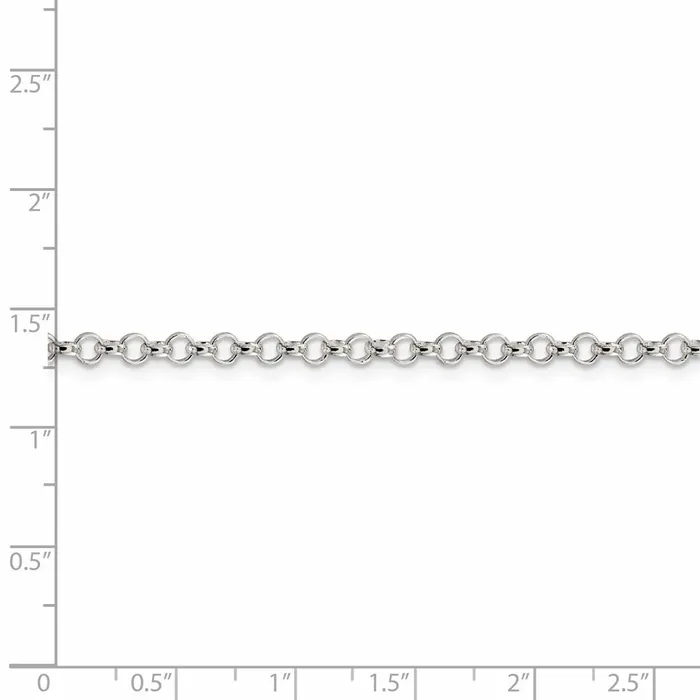 WB Choice Jewelry Rings Sterling Silver 3mm Rolo ChainWBCQFC7442 WB Choice Jewelry Rings Sterling Silver 3mm Rolo ChainWBCQFC7442