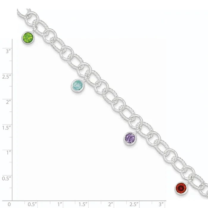 WB Choice Jewelry Sterling Silver Imitation Stone Link BraceletWBCQG15258 Bracelets WB Choice Jewelry Sterling Silver Imitation Stone Link BraceletWBCQG15258 Bracelets