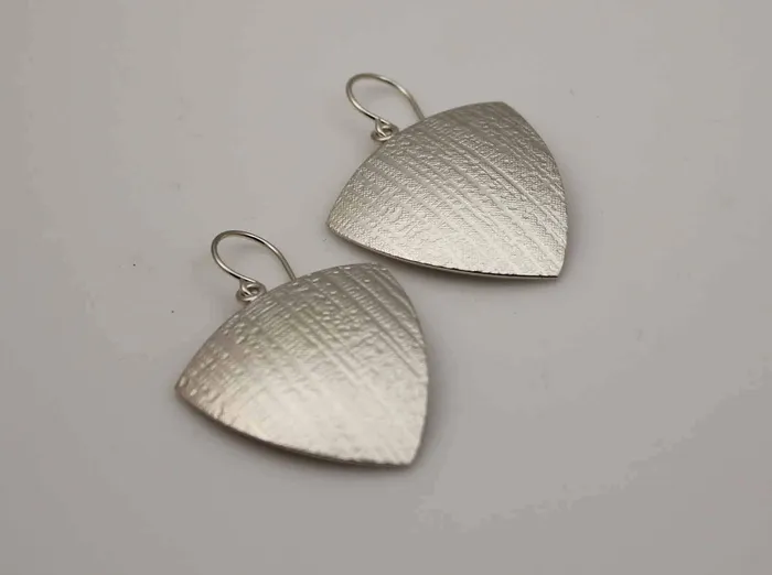Earrings Chris Pruitt Trillion Canvas Texture Earrings