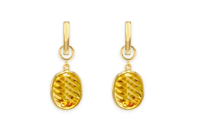 Earrings Earrings 18kt Gold Detachable Citrine Drop Albert Hern