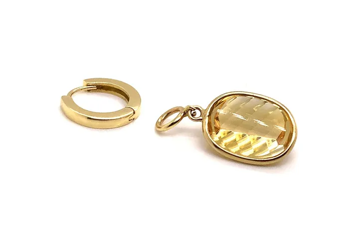 Earrings Earrings 18kt Gold Detachable Citrine Drop Albert Hern