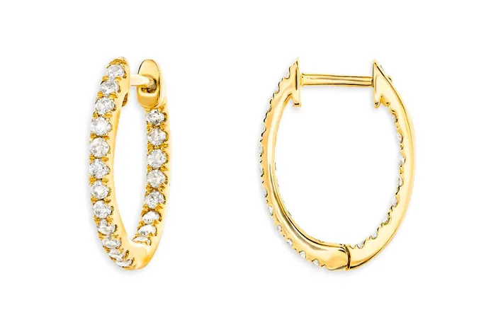 Earrings Earrings 18kt Gold Hoops Inside Out Diamonds Albert Hern
