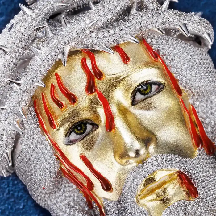 icezeusshop Necklaces Custom Blood Dripping Jesus Face Pendant