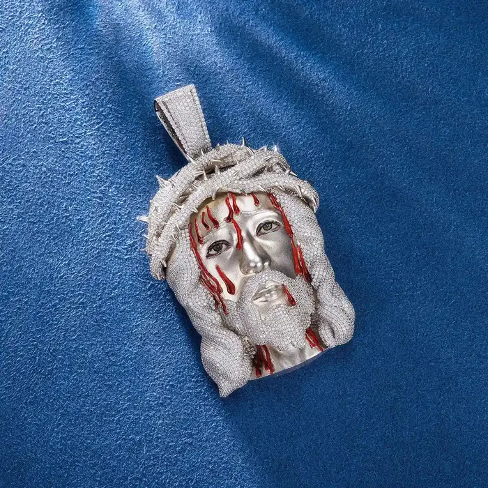 icezeusshop Necklaces Custom Blood Dripping Jesus Face Pendant