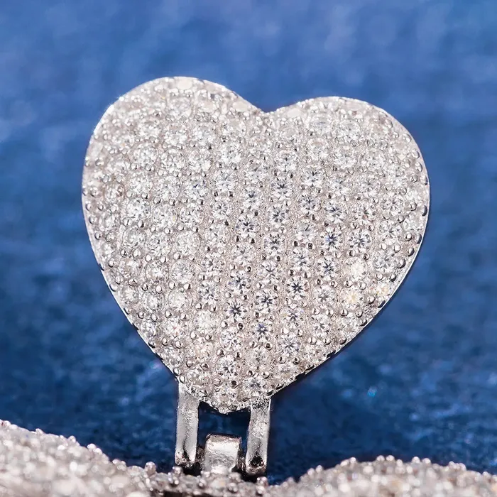 icezeusshop Necklaces Custom Heart Bail Letter Pendant