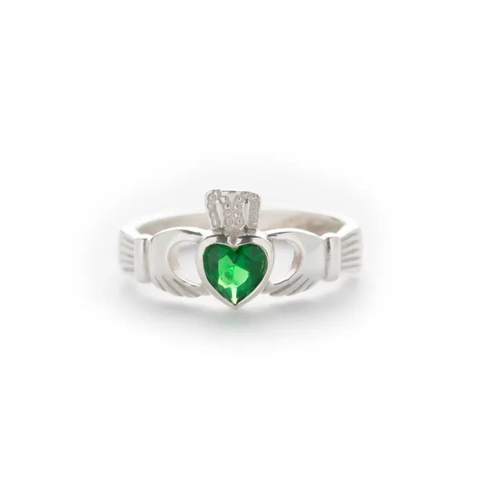 Killarney celtic jewelry Claddagh ring emerald May birthstone Rings