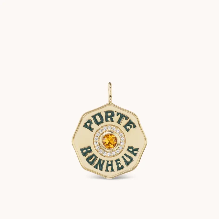 Large Porte Bonheur Charm Citrine Marlo Laz Charm Necklaces