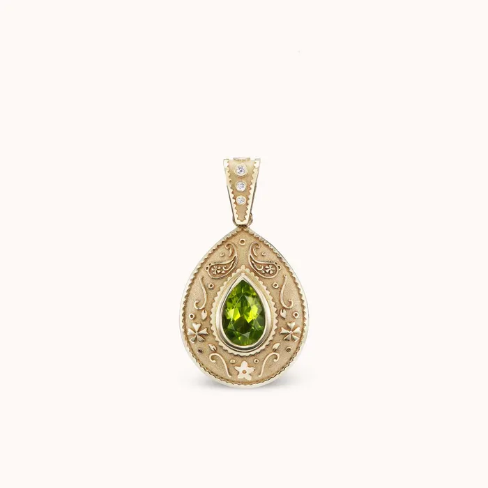 Marlo Laz Necklaces Southwestern Pear Charm Necklace