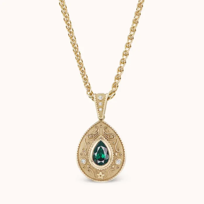 Marlo Laz Necklaces Southwestern Pear Charm Necklace