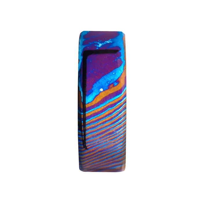 Mokume Gane Steel Iridescent Woodgrain Pattern Inlay Band Ring INOX JEWELRY Rings