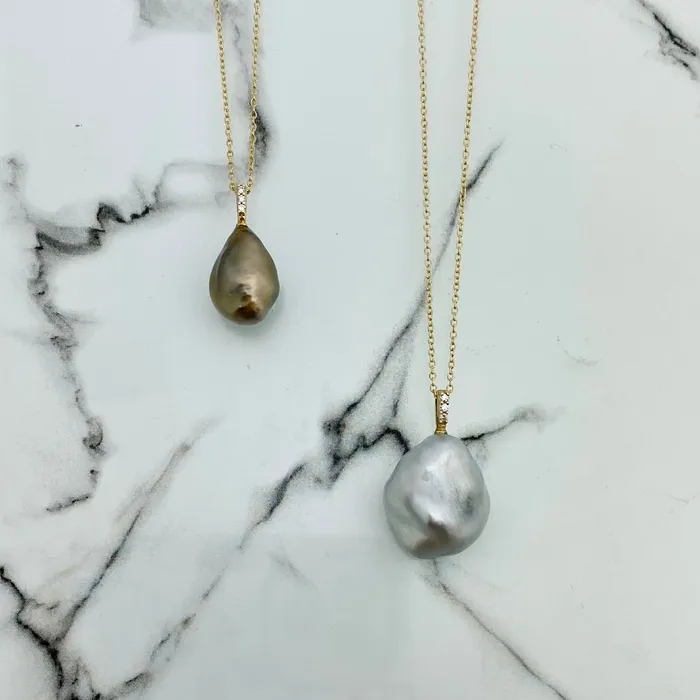 Necklaces misha hawaii Little Dipper Tahitian Keshi Pearl Necklace