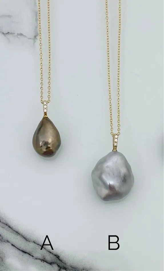 Necklaces misha hawaii Little Dipper Tahitian Keshi Pearl Necklace