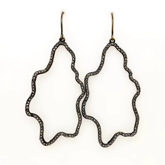Open Squiggle Pave Earrings Rebel Designs Inc Earrings