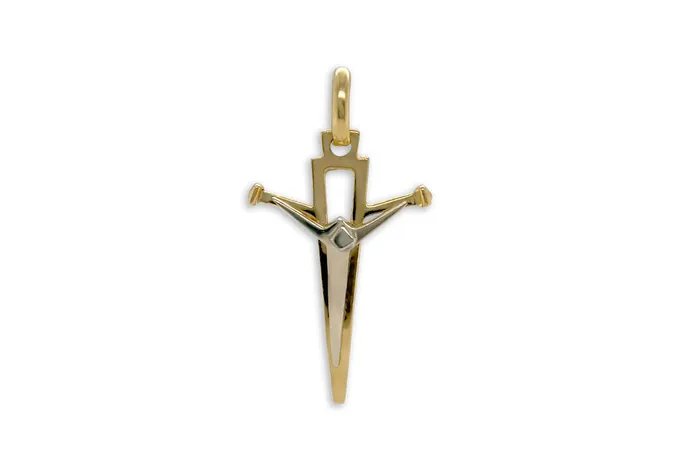 Pendant 18kt Gold Crucifix CrissCross 2 Sizes Albert Hern Necklaces