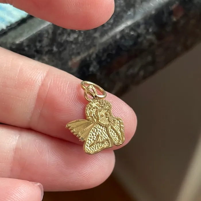 PreStyled Sets Love Vintage Paris Cherub Pendant 10k Gold Vintage