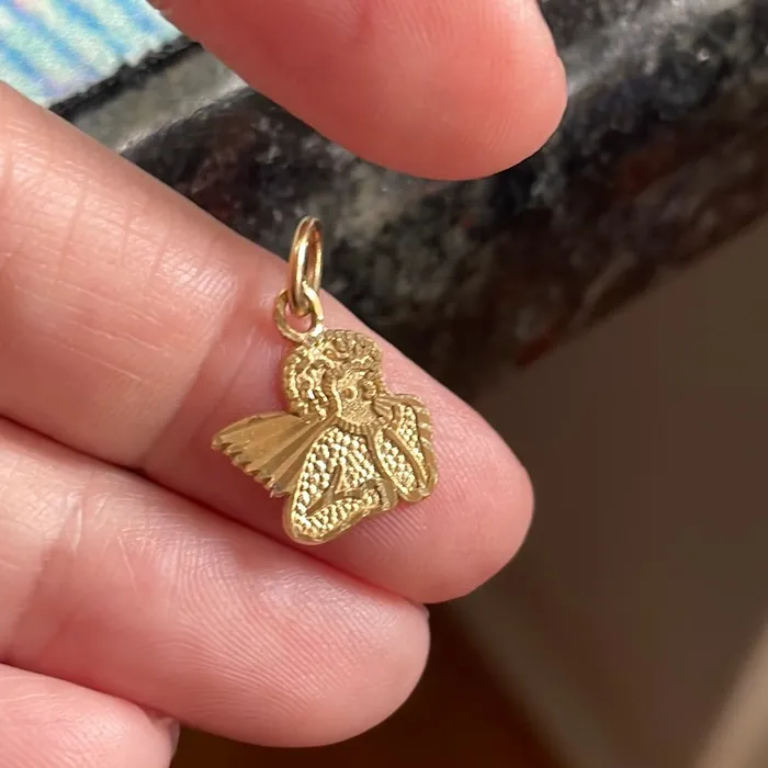PreStyled Sets Love Vintage Paris Cherub Pendant 10k Gold Vintage