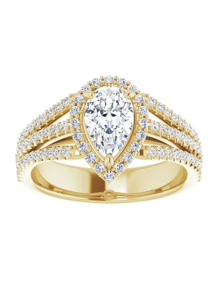 Rings acredo USA Diamond Halo 3 Row Engagement Ring Lt 12 ct tw