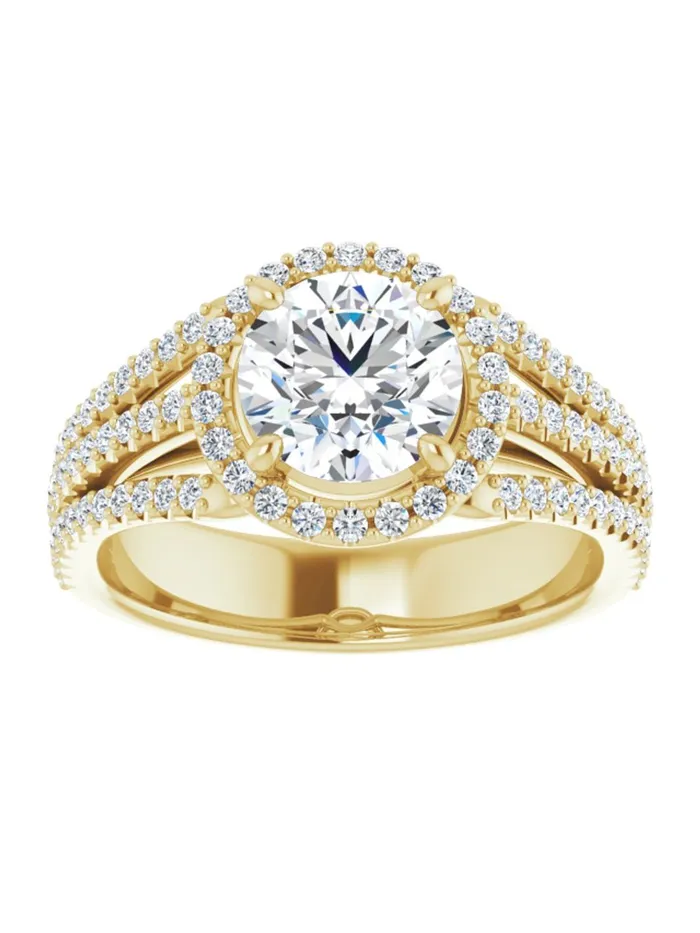 Rings acredo USA Diamond Halo 3 Row Engagement Ring Lt 12 ct tw