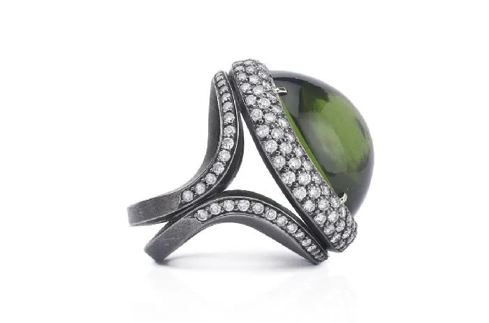 Rings Ring Black Rhodium Gem Quality Peridot Albert Hern