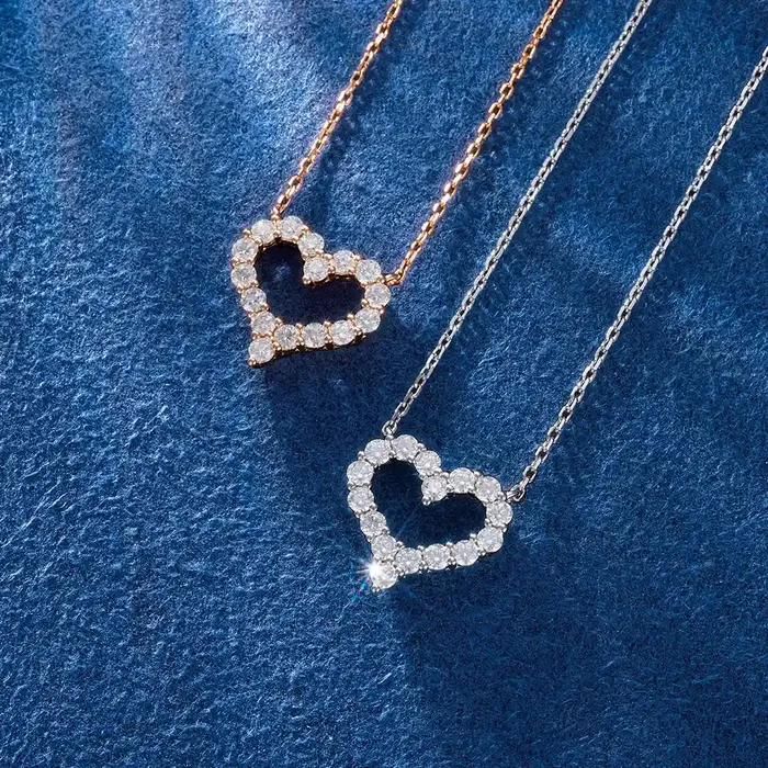 S925 Moissanite Love Heart Necklace icezeusshop Necklaces