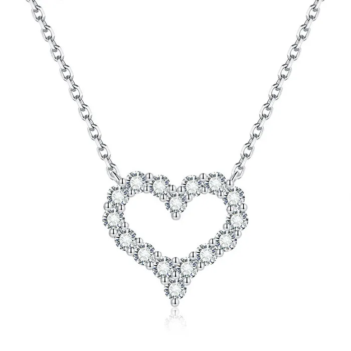 S925 Moissanite Love Heart Necklace icezeusshop Necklaces