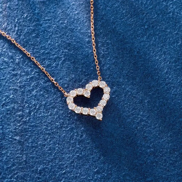 S925 Moissanite Love Heart Necklace icezeusshop Necklaces