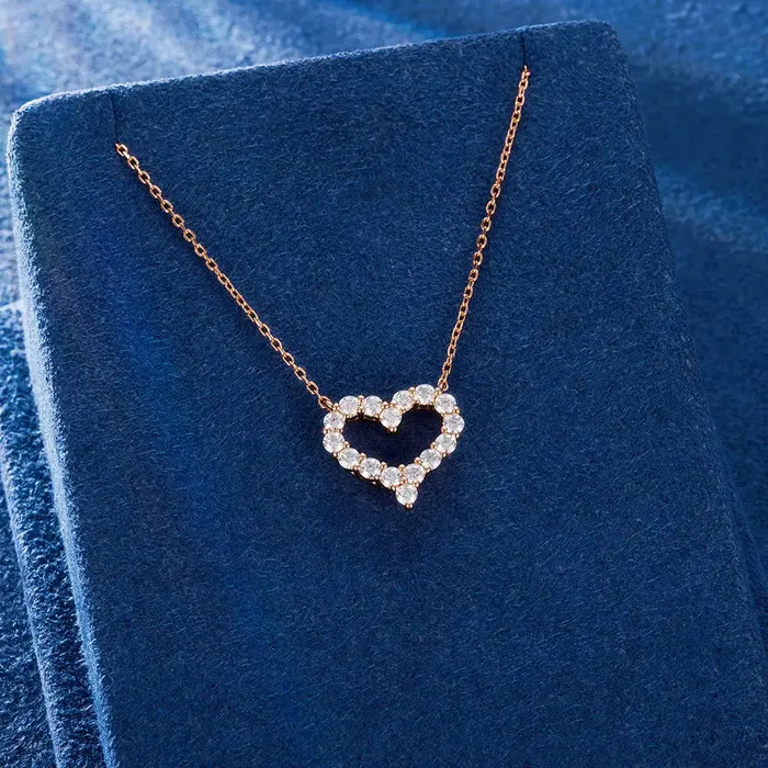 S925 Moissanite Love Heart Necklace icezeusshop Necklaces