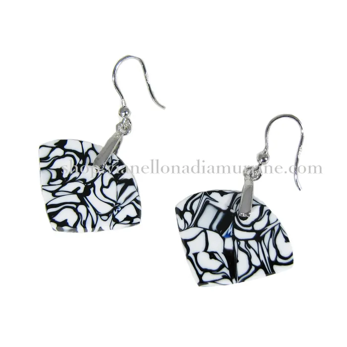 VN Murrine Earrings Murano glass fanshaped earrings Fantasy