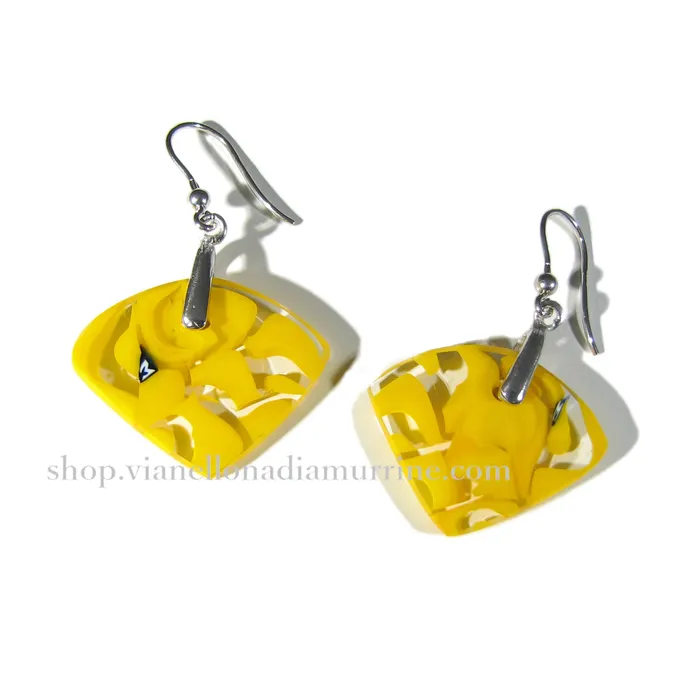 VN Murrine Earrings Murano glass fanshaped earrings Fantasy