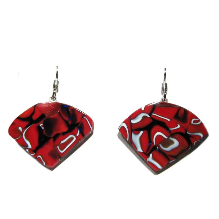 VN Murrine Earrings Murano glass fanshaped earrings Fantasy
