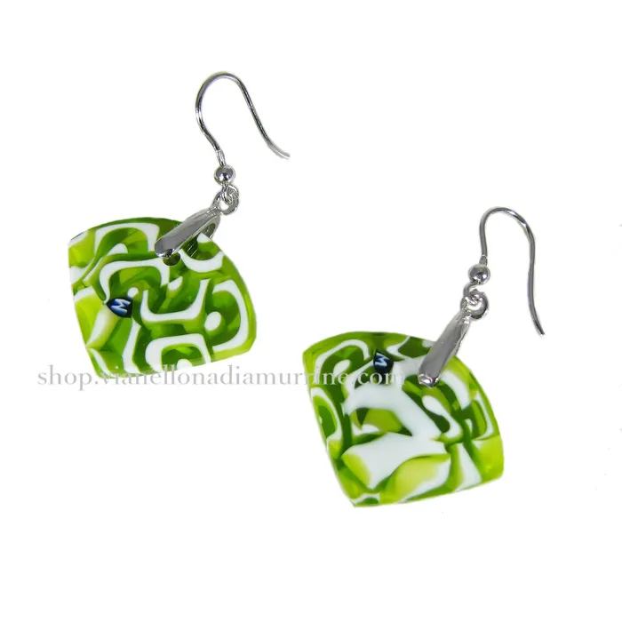 VN Murrine Earrings Murano glass fanshaped earrings Fantasy