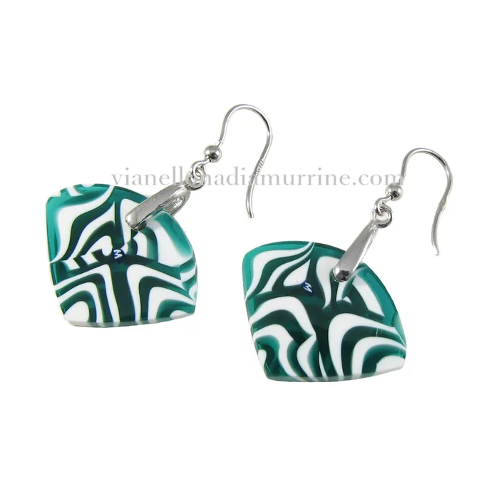 VN Murrine Earrings Murano glass fanshaped earrings Fantasy