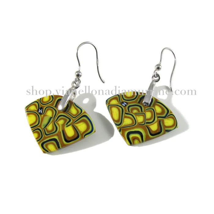 VN Murrine Earrings Murano glass fanshaped earrings Fantasy