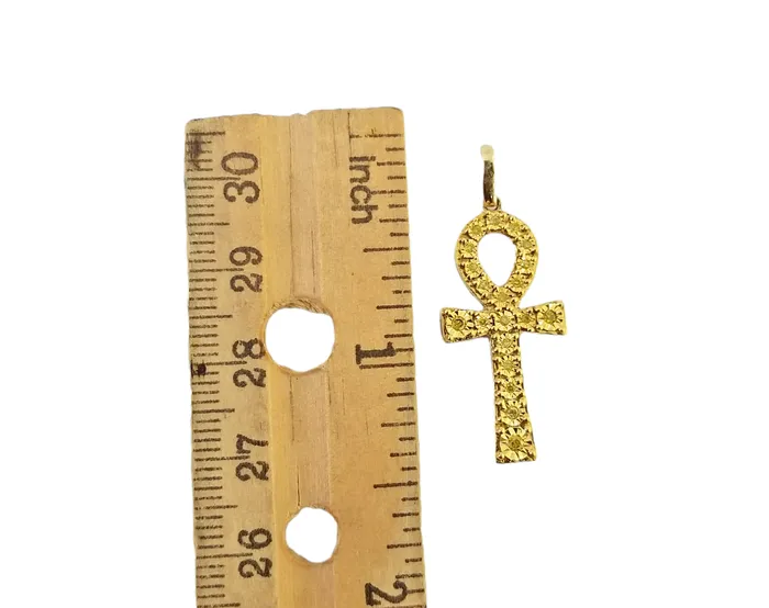 10K Yellow Gold Cross Pendent Real Yellow Diamond Jesus Charm Religious GlobalWatches10 Charm Necklaces