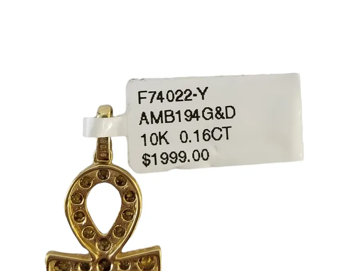 10K Yellow Gold Cross Pendent Real Yellow Diamond Jesus Charm Religious GlobalWatches10 Charm Necklaces