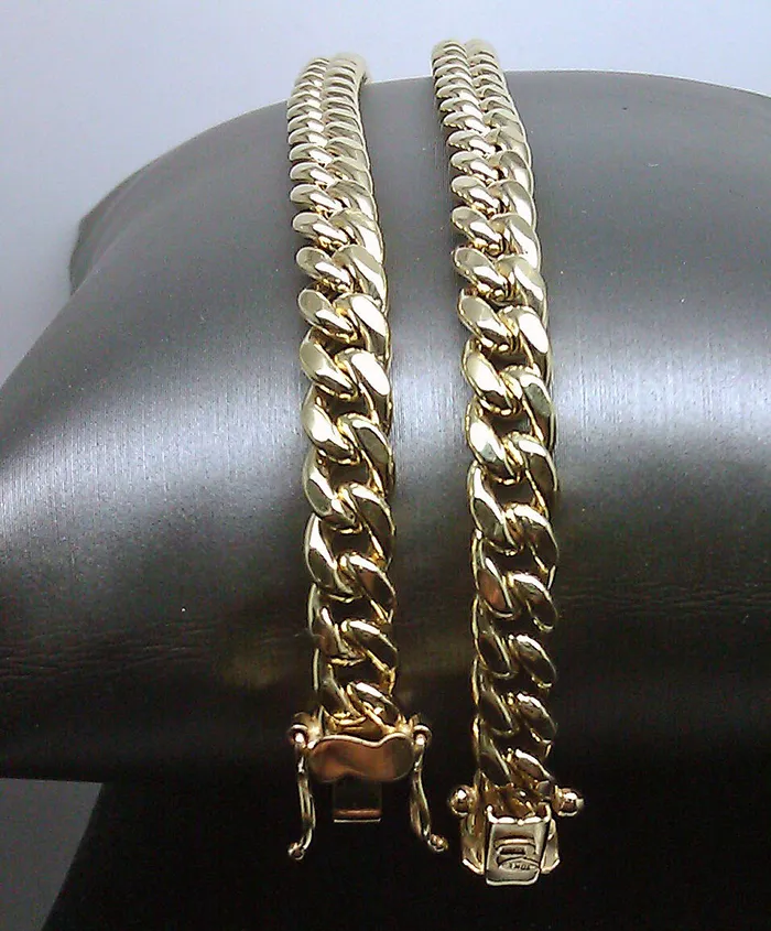 10K Yellow Gold Mens 6mm Miami Cuban Chain With Box Lock 26 LongReal Gold Gold and Diamond Necklaces