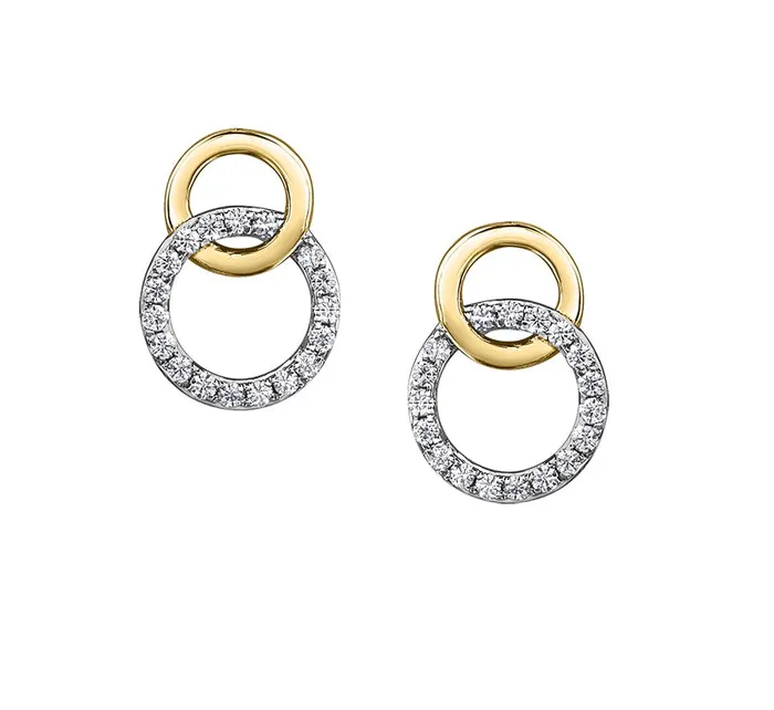 10kt Yellow Gold Double Circle Diamond Earrings Independent Jewellers Earrings 10kt Yellow Gold Double Circle Diamond Earrings Independent Jewellers Earrings