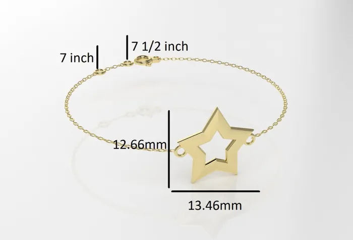 14k Bracelet perfect for any time 5 point Star Style JCM DESIGN JEWELRY Bracelets
