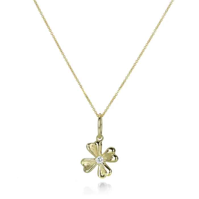 Alexis Kletjian Charm Necklaces Diamond Clover Charm Charm Only