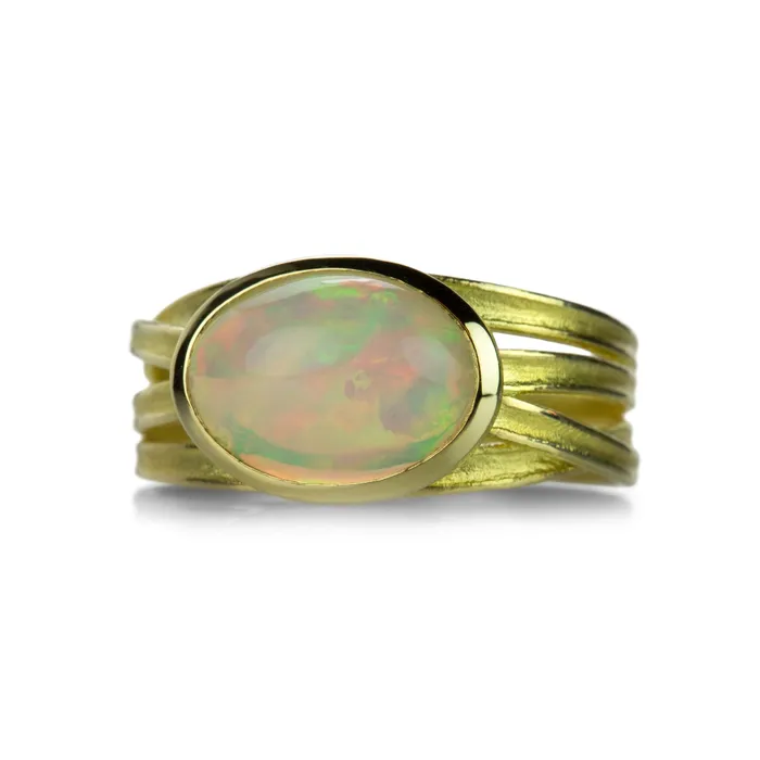 Barbara Heinrich Australian Andamooka Opal Cabochon Ring Rings