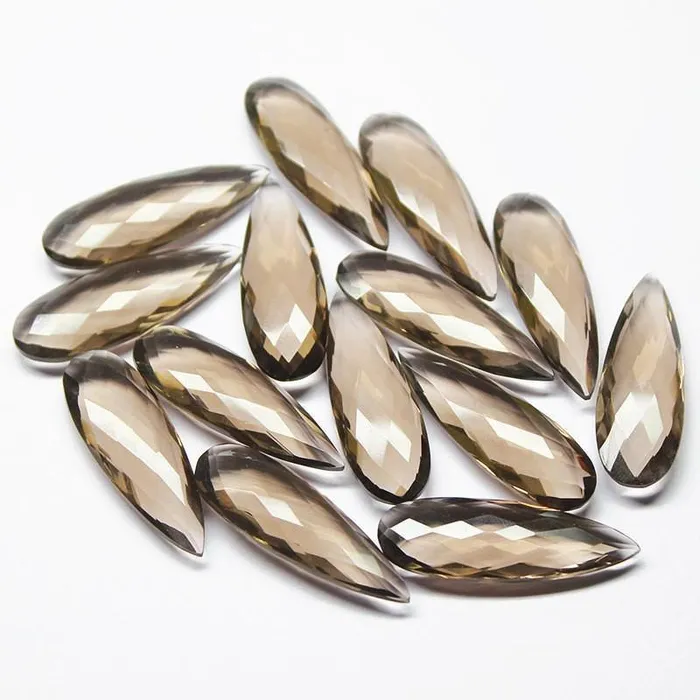 Beads Supplies USA Earrings 6pc 35mm Smoky Quartz Faceted Pear Drop Briolette Beads Matching Pair Beads Supplies USA Earrings 6pc 35mm Smoky Quartz Faceted Pear Drop Briolette Beads Matching Pair