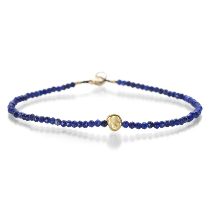 Bracelets Margaret Solow Lapis and Gold Pebble Bracelet