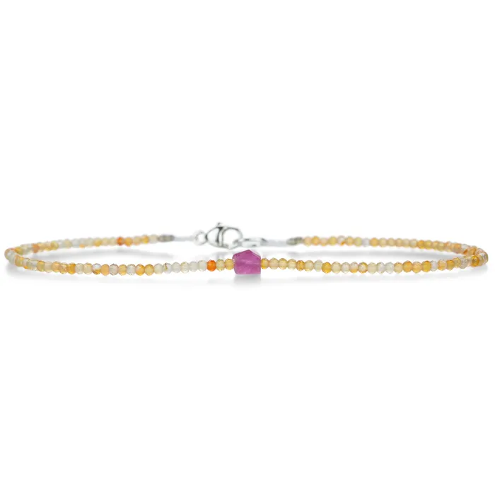 Carnelian and Tourmaline Beaded Bracelet Margaret Solow Bracelets