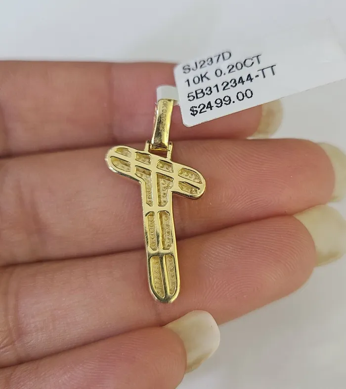 Charm Necklaces Globalwatches10 10k Yellow Gold Diamond T Charm Pendant Initial Alphabet Letter Real Genuine