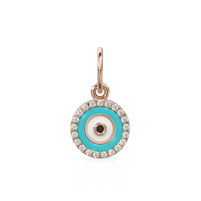 Charm Necklaces Jalvi Co 14k Gold Turquoise and White Diamond Evil Eye Pendant Charm 14k White Diamond and Turquoise Round Evil Eye Charm Lovely Protection Charm Necklaces Jalvi Co 14k Gold Turquoise and White Diamond Evil Eye Pendant Charm 14k White Diamond and Turquoise Round Evil Eye Charm Lovely Protection